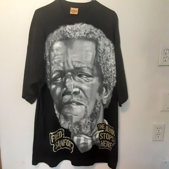 Vtg BEZ Fred Sanford T Shirt The Junk Stops Here Redd Fox 3XL Rap Hip Hop Black - Picture 1 of 8
